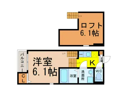 アーク名古屋(1K/2階)の間取り写真