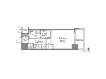 アドバンス江坂東デパール(1K/2階)の間取り写真