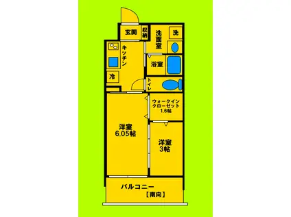 ワーブ吹田江坂(2K/2階)の間取り写真
