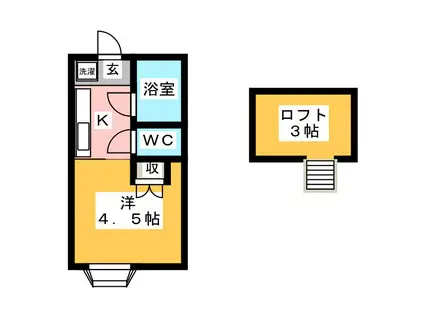 ペピタシティサイド(1K/1階)の間取り写真