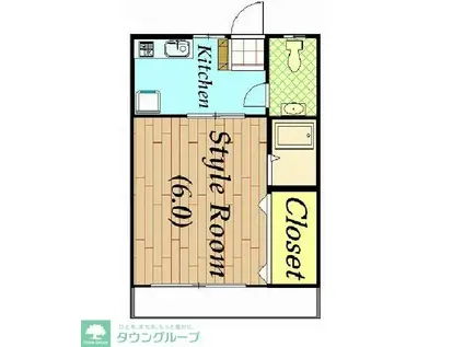 ハイツあさぎりⅡ(1K/1階)の間取り写真