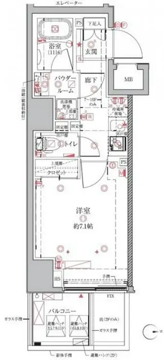 クレイシアIDZ浅草 8階階 間取り