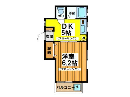 ニュープリンス(1K/2階)の間取り写真