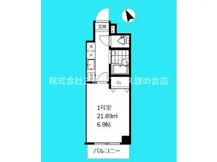 クレッシェンドK(1K/5階)の間取り写真