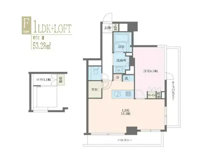 MFPRコート麻布十番(1LDK/8階)の間取り写真