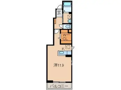 セレーノI(ワンルーム/1階)の間取り写真