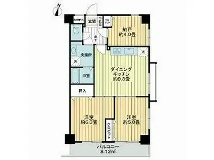 ドムール江古田(2SDK/1階)の間取り写真