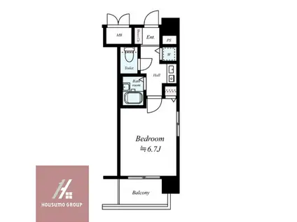 ユニーブル靭公園(1K/7階)の間取り写真