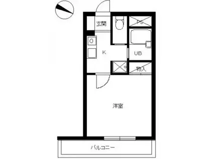 スカイコート日本橋浜町(1K/11階)の間取り写真
