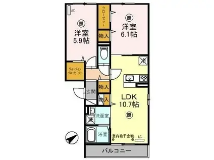 エーデルハイムIII(2LDK/3階)の間取り写真