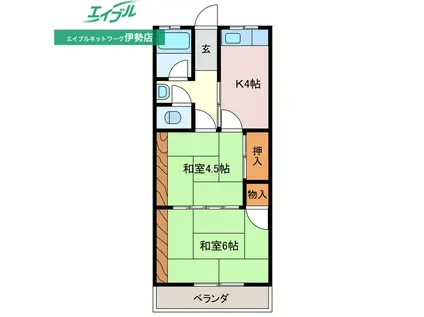 マンションハセガワ(2K/2階)の間取り写真