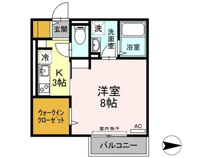 ルミナスヴィラ(1K/2階)の間取り写真