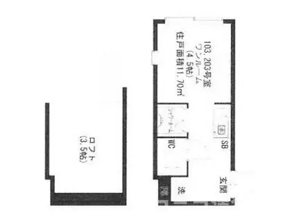 ハーモニーテラス・AVAND中村橋(ワンルーム/2階)の間取り写真