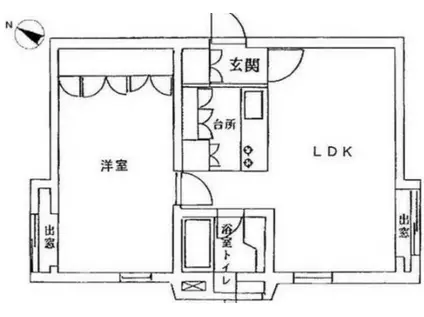 六本木ベルハウス(1LDK/3階)の間取り写真
