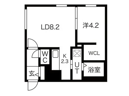 LIVEASE N33(1LDK/1階)の間取り写真