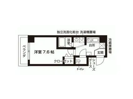 フェイバル二条(1K/1階)の間取り写真