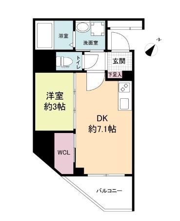 セレニテ神戸元町クレア(1DK/6階)の間取り写真