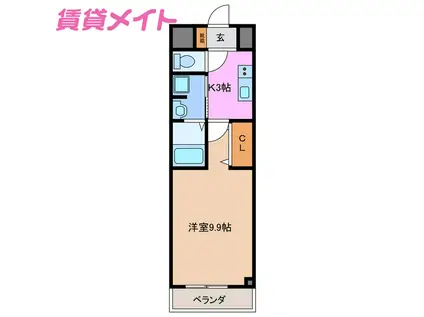 MS II(1K/1階)の間取り写真