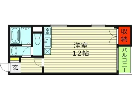 パーク沢瀉(ワンルーム/4階)の間取り写真