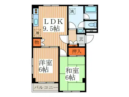 シルクレジデンス(2LDK/1階)の間取り写真