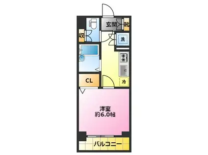 クレール・ド・モリュ武蔵小杉(1K/7階)の間取り写真