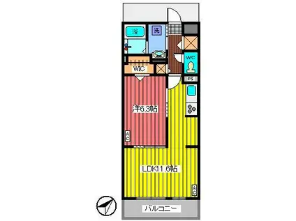 KSパーシモン(1LDK/1階)の間取り写真