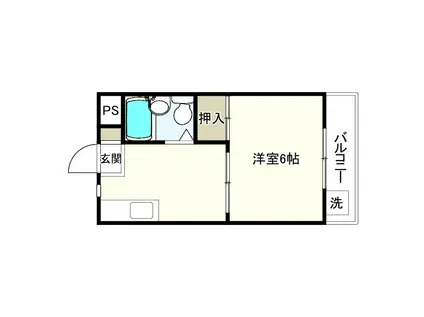 春風の庭とコテージ(1K/2階)の間取り写真