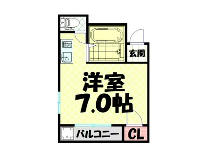 オリエントハイツ(ワンルーム/4階)の間取り写真