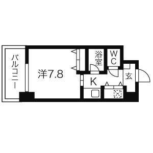 AXIS桜通内山(1K/14階)の間取り写真