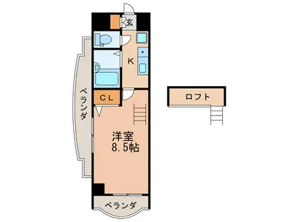 現代ハウス新栄(1K/11階)の間取り写真
