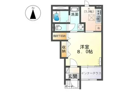 ヴェルジェメゾンI(1K/1階)の間取り写真