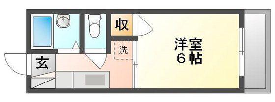 コーポプチIII(1K/1階)の間取り写真