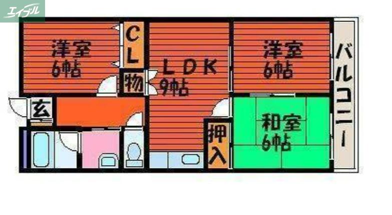 エクセルシティー(3LDK/3階)の間取り写真