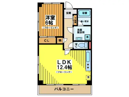 シャングリラ代々木(1LDK/3階)の間取り写真