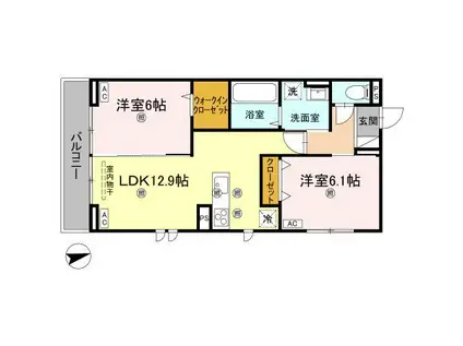 エムフルージュ(2LDK/3階)の間取り写真