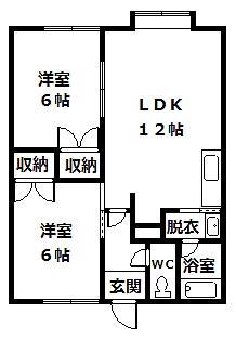 ニューライフ豊岡(2LDK/2階)の間取り写真