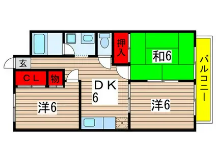 グリーンハイツ能勢(3DK/1階)の間取り写真