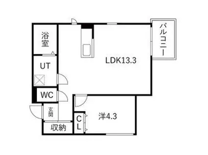 グレイスコート(1LDK/1階)の間取り写真