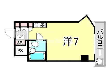 キューブ南武庫之荘3(ワンルーム/4階)の間取り写真