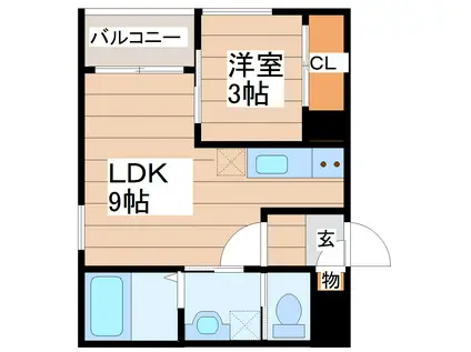 REGALEST FIRST咲(1LDK/2階)の間取り写真