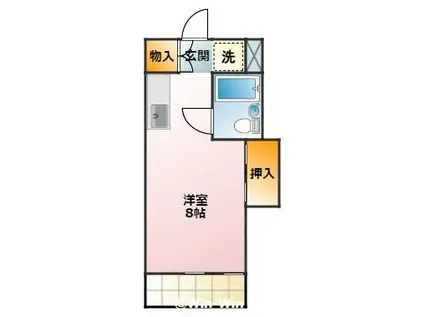 ユトリロ北山(ワンルーム/4階)の間取り写真