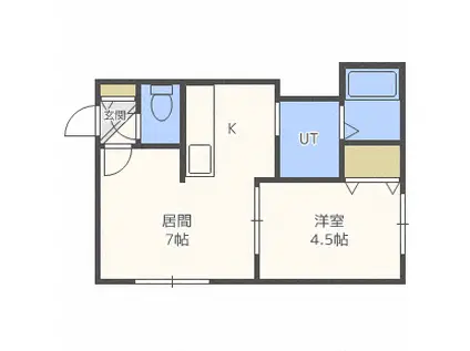 富士BLD(1DK/3階)の間取り写真