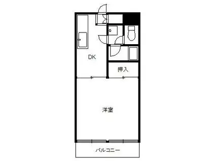 カムフォータブル山川(1DK/7階)の間取り写真