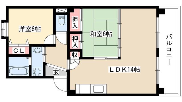 ベルシャトーまき(3LDK/2階)の間取り写真