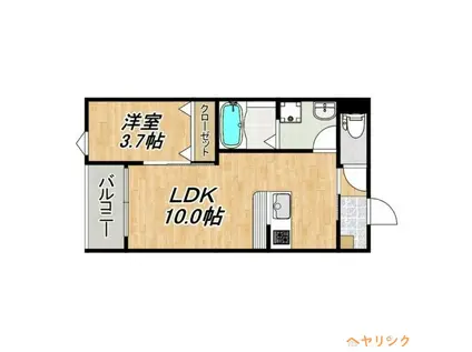 LECOCON清須(1LDK/1階)の間取り写真