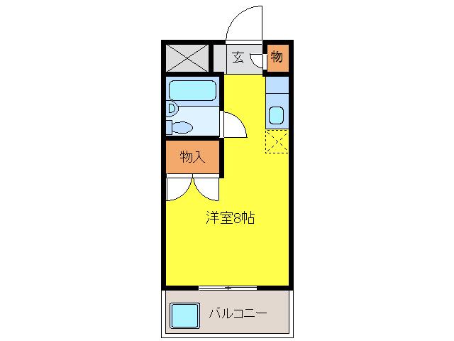 アクティ24(ワンルーム/2階)の間取り写真