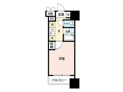 プライムアーバン大崎(1K/3階)の間取り写真