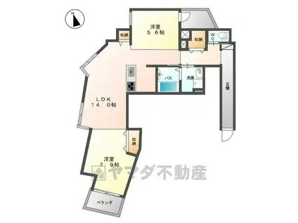 イマイエ・アーバンコネクション(2LDK/4階)の間取り写真