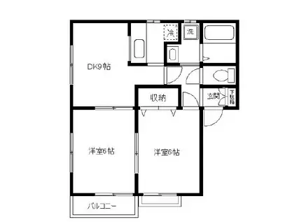 BLUE SKY SHONAN(2DK/2階)の間取り写真