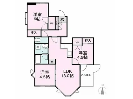 TKH-II(3LDK/5階)の間取り写真